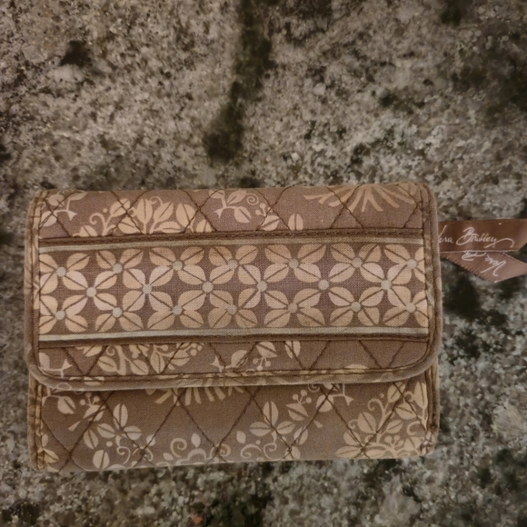 Vera Bradley Brown Floral Quilted Wallet - Picture 2 of 5